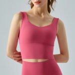 Two-Tone Seamless Sports Bra & High-Waisted Leggings Set – Sculpting Neutral Athleisure Outfit - 图片 5