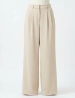 High-Waist Pleated Straight-Leg Trousers for Women | Elegant Tailored Casual Suit Pants | Soft Blush Pink Fashion Pants - 图片 4