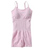 Seamless Ribbed One-Piece Active Romper – Soft Blush Pink Bodycon Workout Jumpsuit - 图片 8