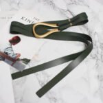 Luxury Sculpted Gold Buckle Waist Belt for Women | Adjustable Leather Belt in Red & Brown - 图片 14