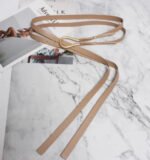 Luxury Sculpted Gold Buckle Waist Belt for Women | Adjustable Leather Belt in Red & Brown - 图片 17