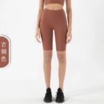 Women’s Ribbed Seamless Crop Top & Biker Shorts Set – High-Waist Sculpting Two-Piece Activewear Outfit - 图片 9