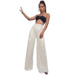 Elegant High-Waist Sequin Wide Leg Pants – Luxury Evening Statement Trousers for Women | subailili - 图片 3