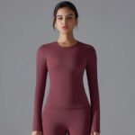 Women’s Long-Sleeve Fitted Top – Soft Stretch Seamless Everyday Shirt - 图片 14