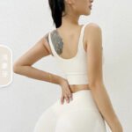 Women’s Ribbed Seamless Crop Top & Biker Shorts Set – High-Waist Sculpting Two-Piece Activewear Outfit - 图片 3