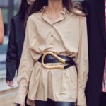 Luxury Sculpted Gold Buckle Waist Belt for Women | Adjustable Leather Belt in Red & Brown - 图片 3