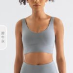 Women’s Ribbed Seamless Crop Top & Biker Shorts Set – High-Waist Sculpting Two-Piece Activewear Outfit - 图片 12