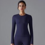Women’s Long-Sleeve Fitted Top – Soft Stretch Seamless Everyday Shirt - 图片 10