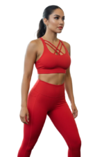 High-Waist Sculpting Activewear Set – Crisscross Sports Bra & Compression Leggings - 图片 2