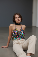 Multicolor Sequin Fringe Halter Top for Women – Beaded Festival Crop Top | Statement Party & Concert Top - 图片 5