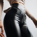 Black High Waist Faux Leather Leggings | Sculpting Stretch Women’s Pants - 图片 5