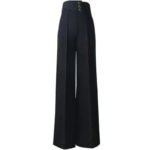 Women’s High Waist Wide Leg Pants with Button Detail | Elegant Statement Women’s Trousers - 图片 6