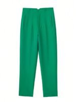 High Waist Tapered White Pants for Women – Elegant Tailored Ankle-Length Office Trousers - 图片 9