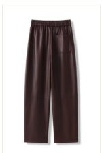 Luxury PU Leather Jogger Pants for Women – High-Waist Elastic Drawstring Wide-Leg Trousers – Comfy Chic Vegan Leather Athleisure Pants - 图片 18