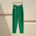 Luxury High-Waist Belted Wide-Leg Trousers for Women – Elegant Tailored Office & Casual Chic Pants with Statement Belt - 图片 19