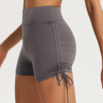 Women’s High-Waist Ruched Booty-Lifting Workout Shorts – Adjustable Drawstring Scrunch Gym & Yoga Shorts - 图片 3