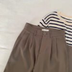 High-Waist Pleated Straight-Leg Trousers for Women | Elegant Tailored Casual Suit Pants | Soft Blush Pink Fashion Pants - 图片 10