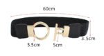 Luxury Wide Elastic Waist Belt for Women | Gold Buckle Stretch Belt in Black, Red & White - 图片 5