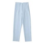 High Waist Tapered White Pants for Women – Elegant Tailored Ankle-Length Office Trousers - 图片 11