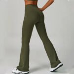 High-Waisted Navy Flared Leggings – Sculpting Stretch Bootcut Athleisure Pants - 图片 4