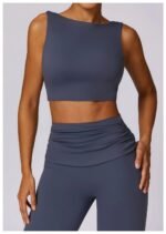 High-Waisted Flared Active Pants with Sculpting Fit – Neutral Beige - 图片 6