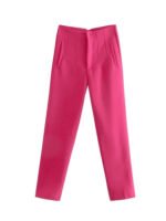High Waist Tapered White Pants for Women – Elegant Tailored Ankle-Length Office Trousers - 图片 19