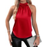 Elegant Chiffon Halter Neck Sleeveless Blouse – Women’s Lightweight Dressy Top for Casual & Evening Wear - 图片 14