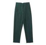 High Waist Tapered White Pants for Women – Elegant Tailored Ankle-Length Office Trousers - 图片 10