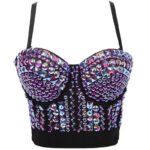 Black Sequin Corset Top for Women – Beaded Bustier Crop Top with Straps | Glam Night Out Top - 图片 18