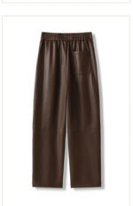Luxury PU Leather Jogger Pants for Women – High-Waist Elastic Drawstring Wide-Leg Trousers – Comfy Chic Vegan Leather Athleisure Pants - 图片 23