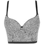 Black Sequin Corset Top for Women – Beaded Bustier Crop Top with Straps | Glam Night Out Top - 图片 33