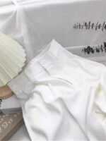 High-Waist Pleated Straight-Leg Trousers for Women | Elegant Tailored Casual Suit Pants | Soft Blush Pink Fashion Pants - 图片 8