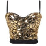 Black Sequin Corset Top for Women – Beaded Bustier Crop Top with Straps | Glam Night Out Top - 图片 26