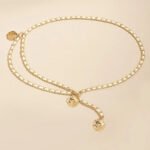 Gold & Black Chain Waist Belt with Rose Charm for Women | Double Layer Statement Belt | subailili - 图片 8