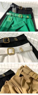 Luxury High-Waist Belted Wide-Leg Trousers for Women – Elegant Tailored Office & Casual Chic Pants with Statement Belt - 图片 12
