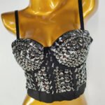 Black Sequin Corset Top for Women – Beaded Bustier Crop Top with Straps | Glam Night Out Top - 图片 17