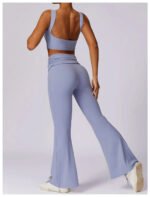 High-Waisted Flared Active Pants with Sculpting Fit – Neutral Beige - 图片 21
