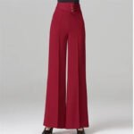 Women’s High Waist Wide Leg Pants with Button Detail | Elegant Statement Women’s Trousers - 图片 7