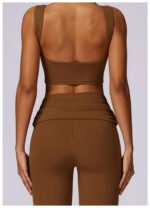 High-Waisted Flared Active Pants with Sculpting Fit – Neutral Beige - 图片 15