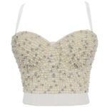 Black Sequin Corset Top for Women – Beaded Bustier Crop Top with Straps | Glam Night Out Top - 图片 10