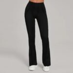 High-Waisted Red Flared Leggings – Sculpting Stretch Bootcut Athleisure Pants - 图片 10