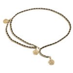 Gold & Black Chain Waist Belt with Rose Charm for Women | Double Layer Statement Belt | subailili - 图片 5