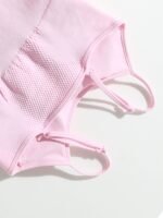 Seamless Ribbed One-Piece Active Romper – Soft Blush Pink Bodycon Workout Jumpsuit - 图片 6