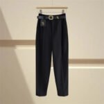 Luxury High-Waist Belted Wide-Leg Trousers for Women – Elegant Tailored Office & Casual Chic Pants with Statement Belt - 图片 18