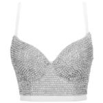 Black Sequin Corset Top for Women – Beaded Bustier Crop Top with Straps | Glam Night Out Top - 图片 27