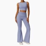High-Waisted Flared Active Pants with Sculpting Fit – Neutral Beige - 图片 41