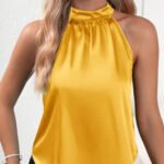 Elegant Chiffon Halter Neck Sleeveless Blouse – Women’s Lightweight Dressy Top for Casual & Evening Wear - 图片 9