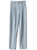 High-Waist Pleated Straight-Leg Trousers for Women | Elegant Tailored Casual Suit Pants | Soft Blush Pink Fashion Pants - 图片 5