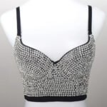 Black Sequin Corset Top for Women – Beaded Bustier Crop Top with Straps | Glam Night Out Top - 图片 5