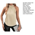 Elegant Chiffon Halter Neck Sleeveless Blouse – Women’s Lightweight Dressy Top for Casual & Evening Wear - 图片 10